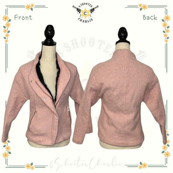 Zara Jackets & Blazers - Zara Trafaluc Outerwear Tweed Pink Asymmetrical Zip Moto Jacket Blazer Sz Medium